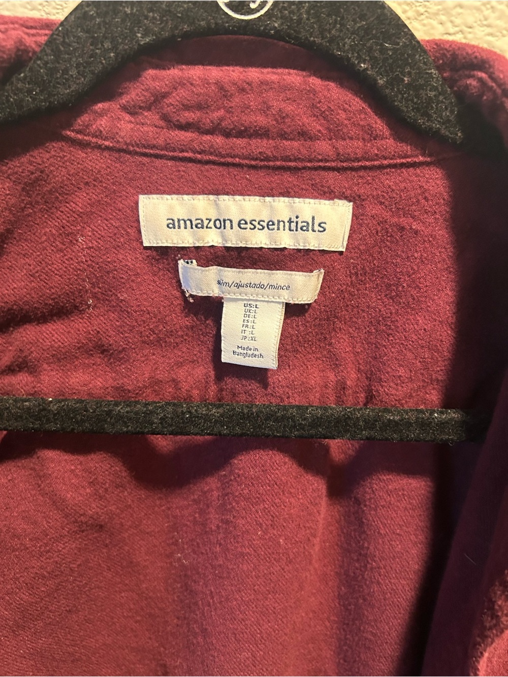 Amazon Essentials Maroon Button-Front Shirt Jacket - Picture 3 of 3